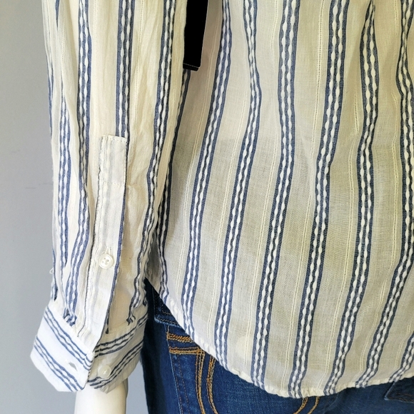 BRAND NEW! Zara Basic Collection Striped Colar Shirt Size XS - Picture 7 of 15